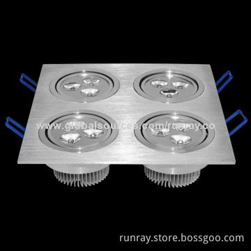 Square LED Ceiling Light with 12W Power, 85 to 265V AC, Aluminum Cover, Epistar LED